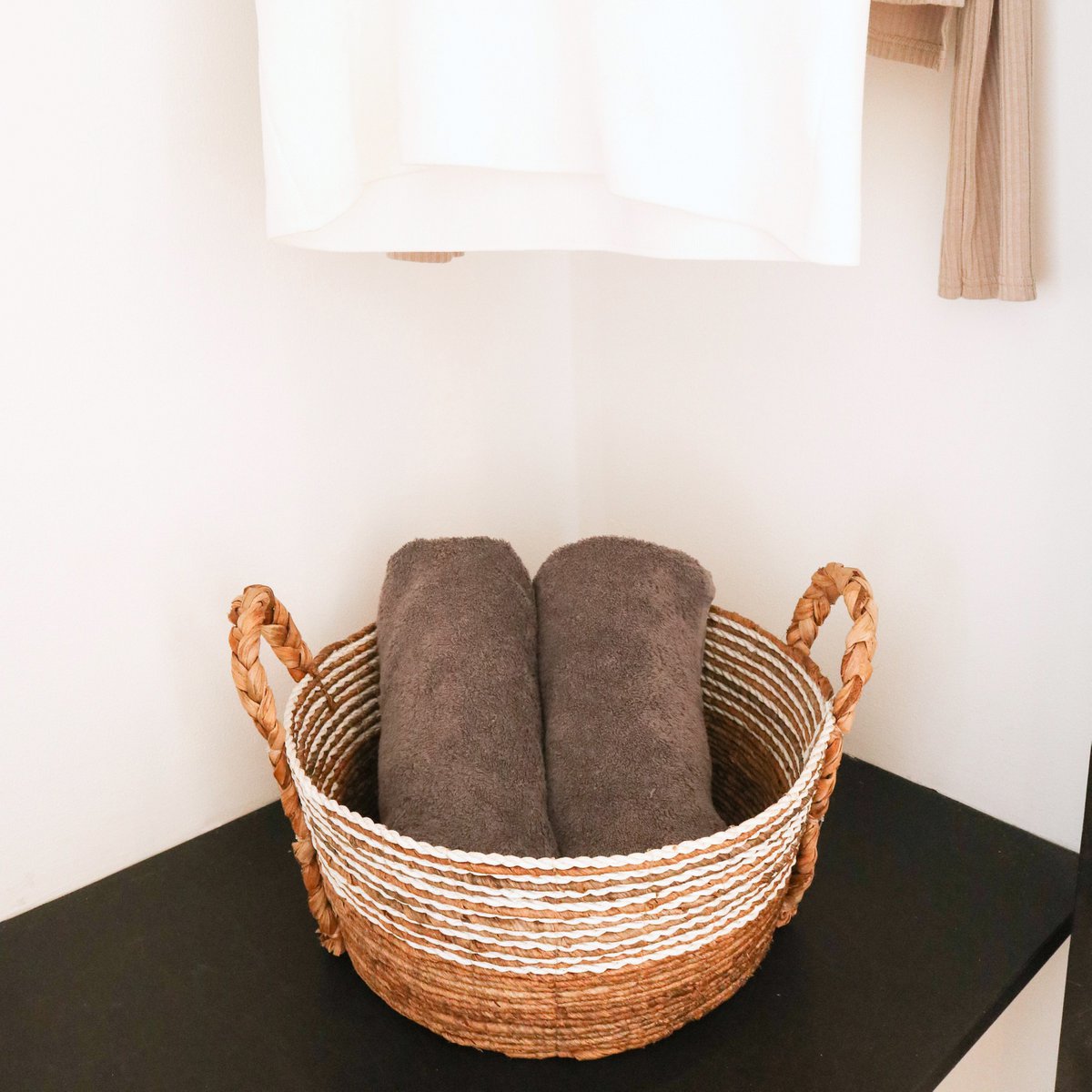 Laundry Basket Woven Storage Basket KURMA made from Banana Fibre (3 sizes) Size: Set (S+M+L)