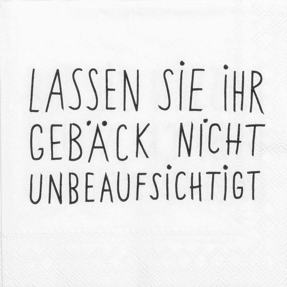 Räder Papier Cocktailservietten "Lassen Sie Ihr Gebäck ..."